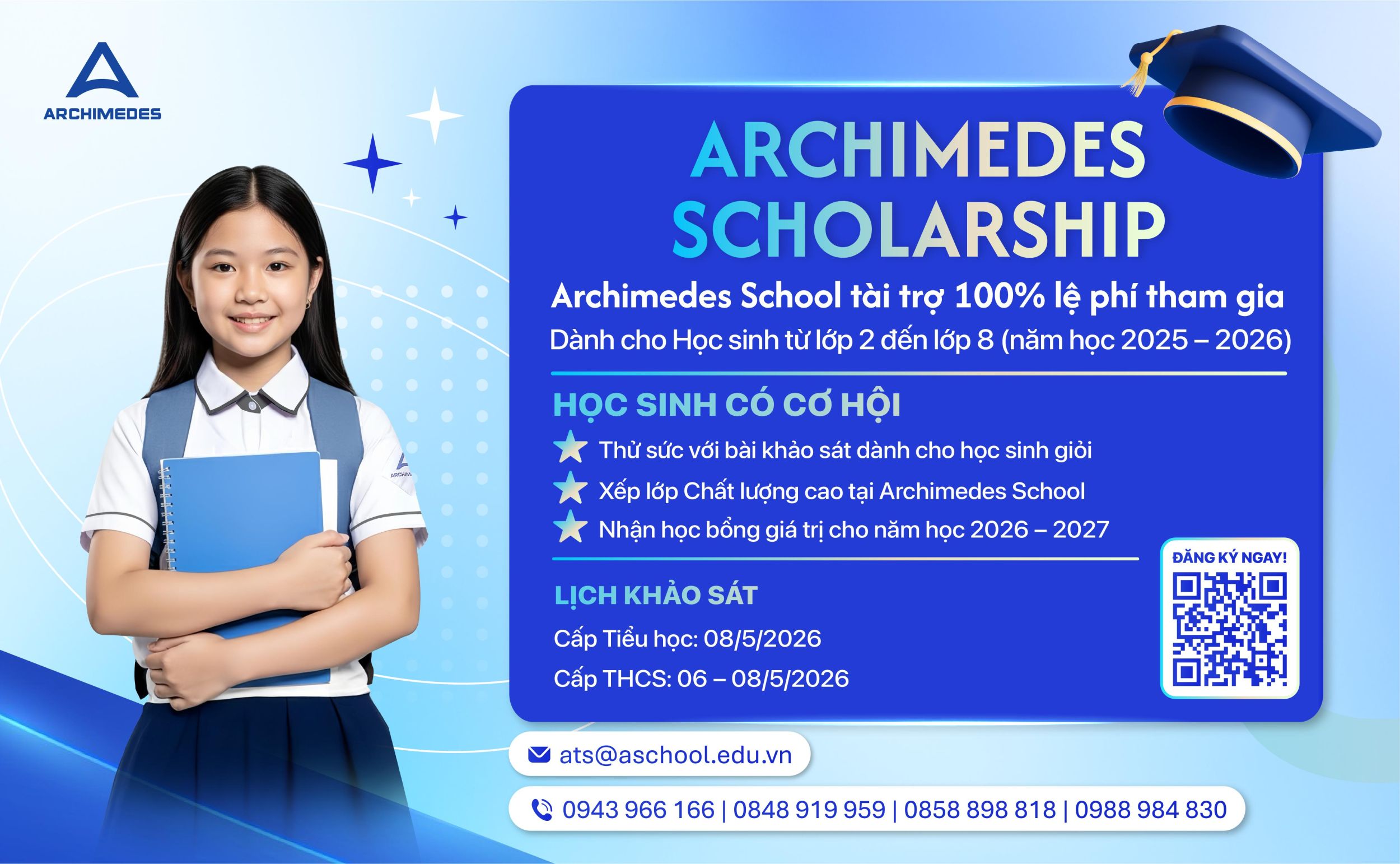 Archimedes Scholarship 2026 – Tặng 100% lệ phí: Cơ hội cuối cùng nhận học bổng giá trị