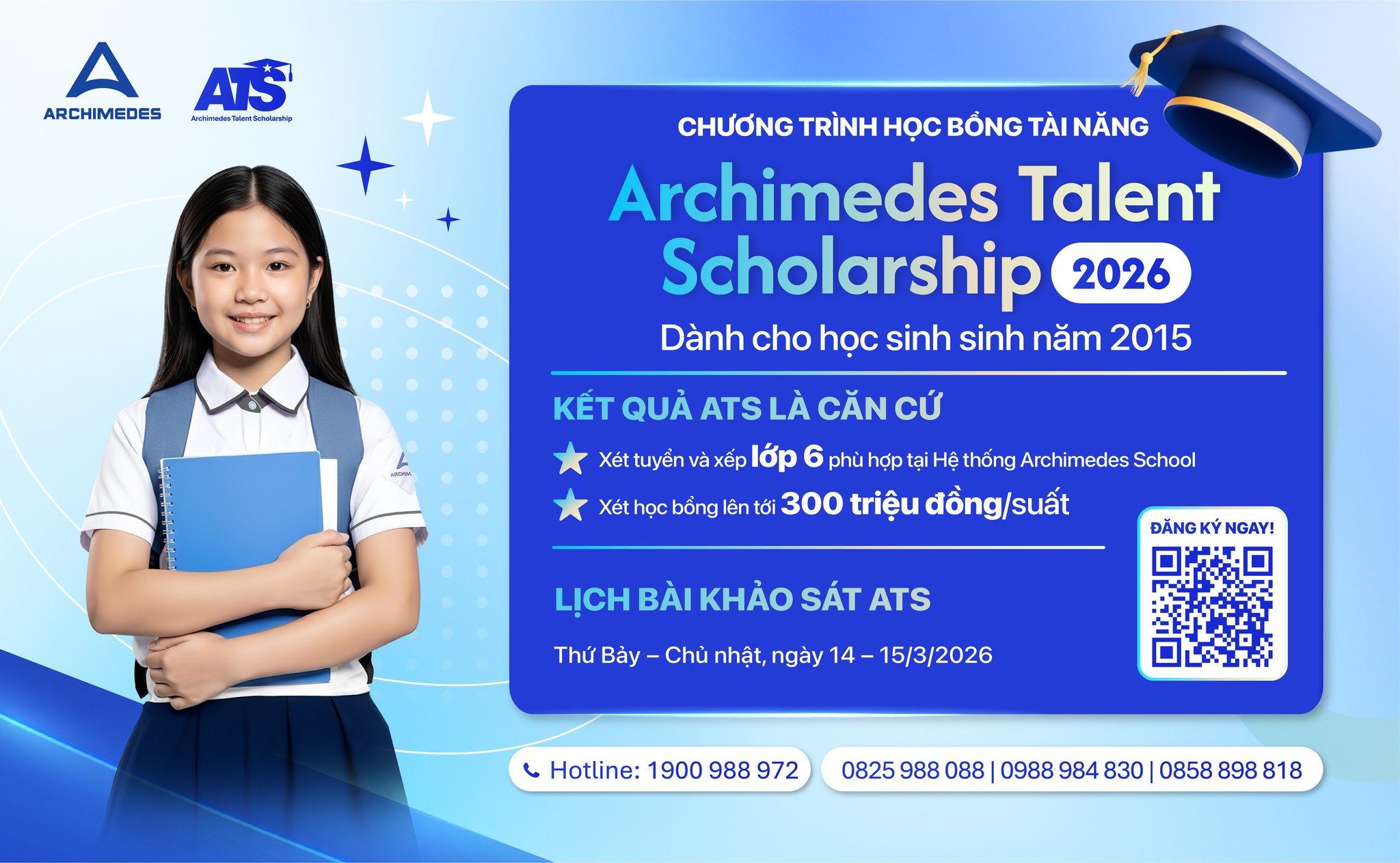Chương trình Xét Học bổng ATS 2026 dành cho học sinh sinh năm 2015