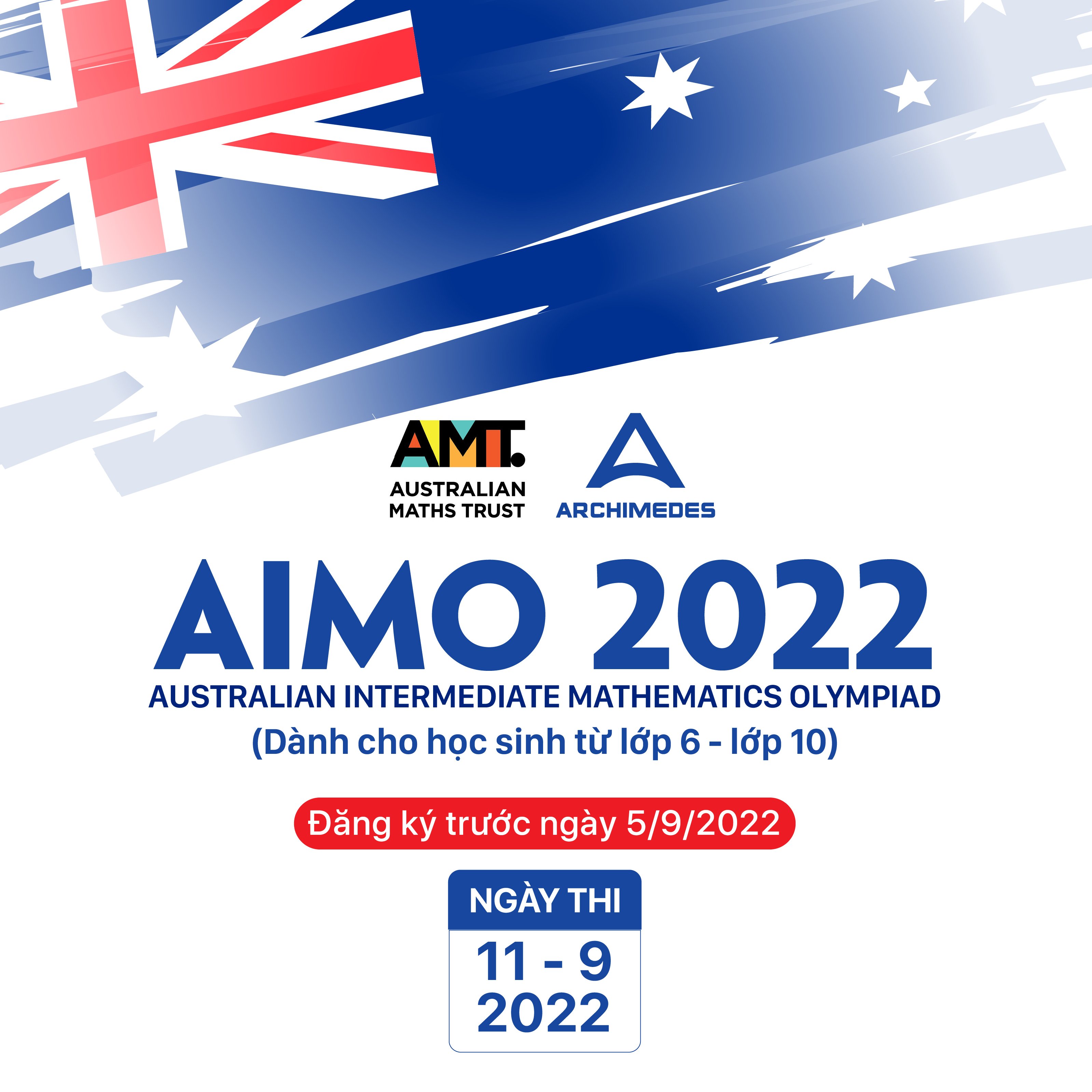 Thông báo về Cuộc thi Vô địch Toán cấp Trung học Úc mở rộng - AIMO 2022