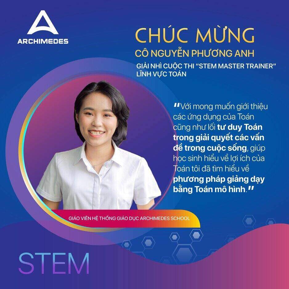 Chúc mừng cô Nguyễn Phương Anh giành giải Nhì cuộc thi STEM Master Trainer