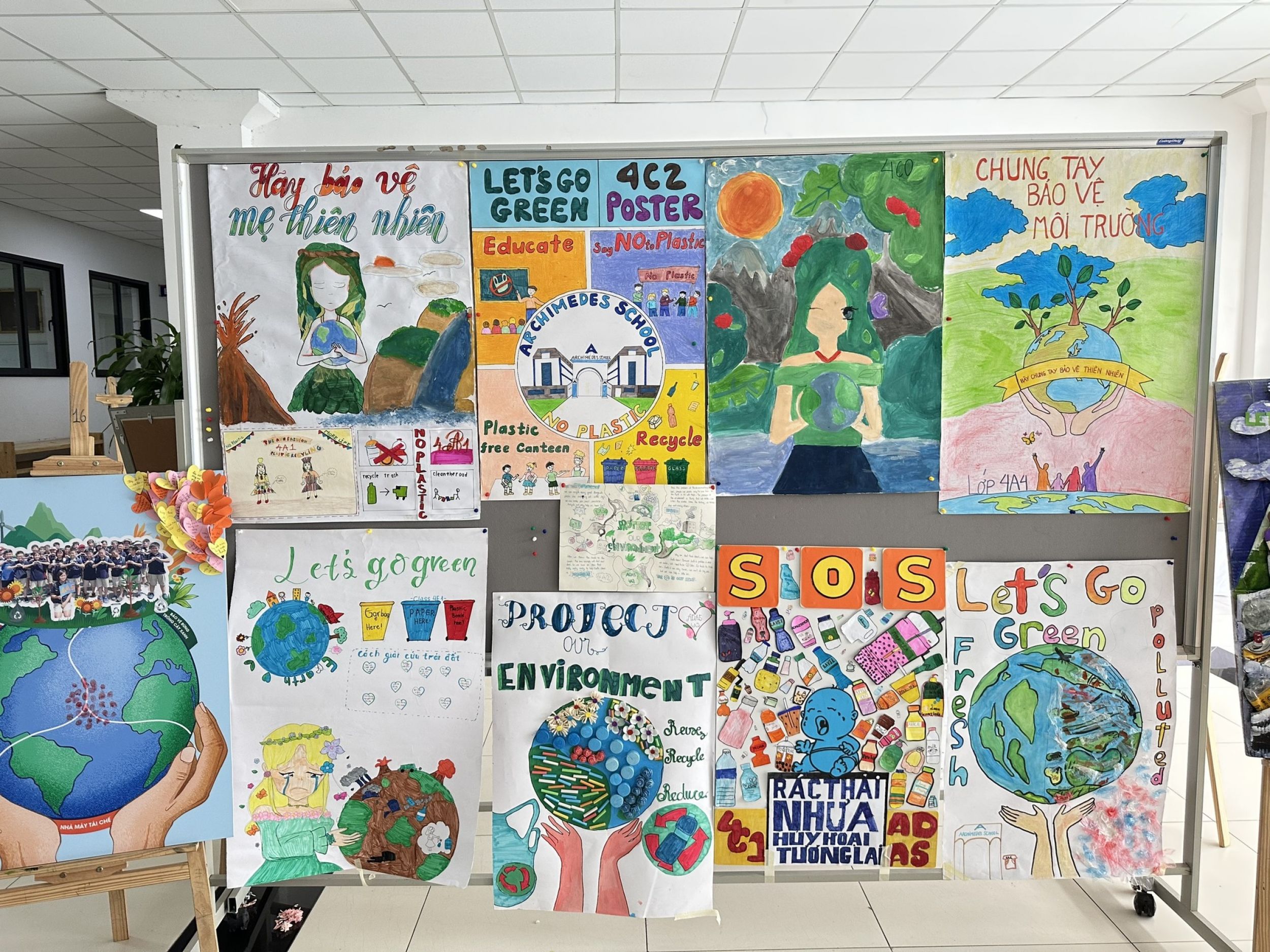 Bất ngờ với những tác phẩm poster sáng tạo của Arcers Tiểu học tại Let's Go Green